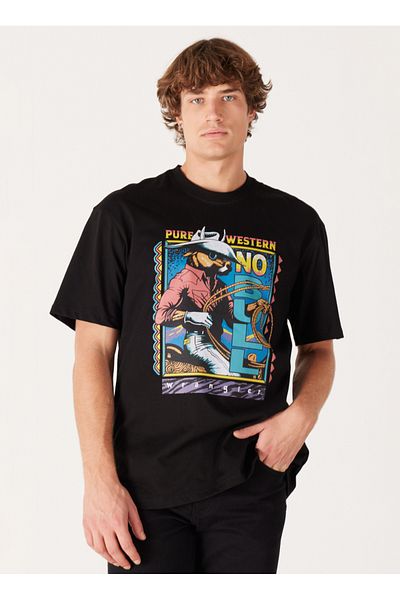 WRANGLER Crew Neck Men's Black T-Shirt W7A1EE100 Crew Neck T-shirt