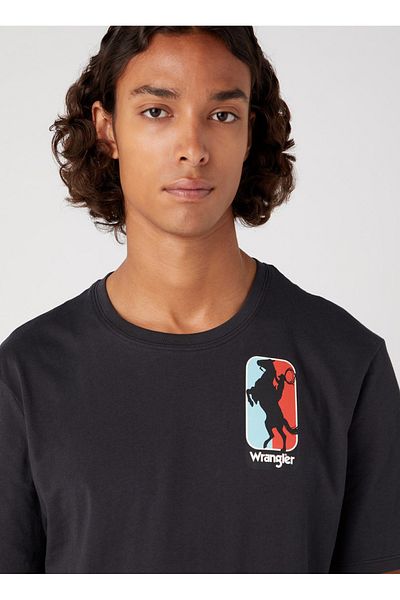 WRANGLER Crew Neck Men's Black T-Shirt W7CAD3XV6 Crew Neck T-shirt