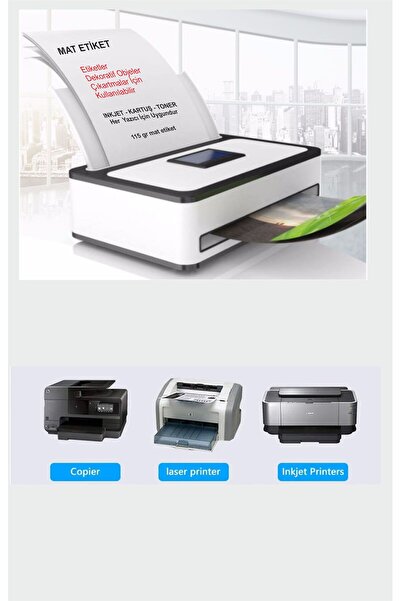 43 cici süsler organizasyon 15li Kartuşlu Mürekkepli Tüm Yazıcılara Uygun a4 Yapışkanlı Mat Kuşe Etiket Yapışkan