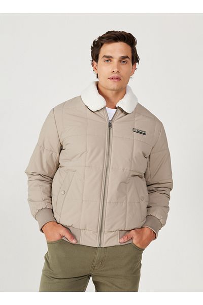 WRANGLER Regular Fit Beige Men's Jacket W232228614 Bomber Jacket