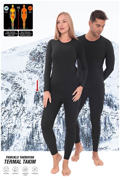 Textile Slot Unisex Kışlık Pamuklu Içi Şardonlu Günlük Termal Takım, Fanila V...