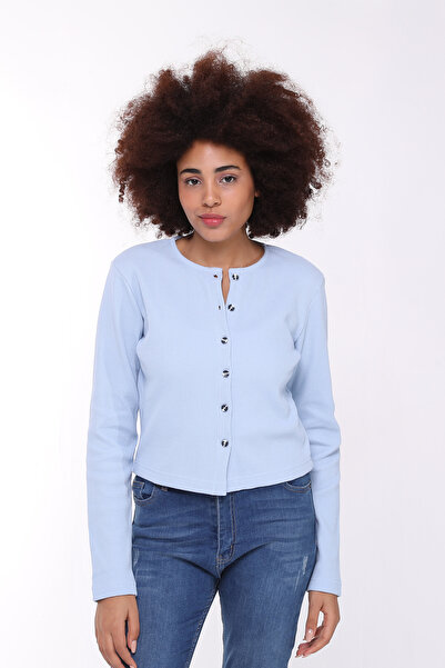 Owut Collection Μπλούζα-ζακέτα με απαλή υφή με λεπτομέρεια με κουμπιά