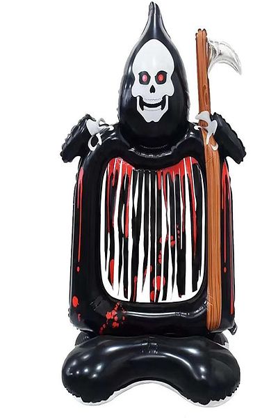Parti dolabı 1Pc Halloween Sickle Skeleton Scarecrow Foil Balloon, Halloween Skull Party Balloon 69x126cm
