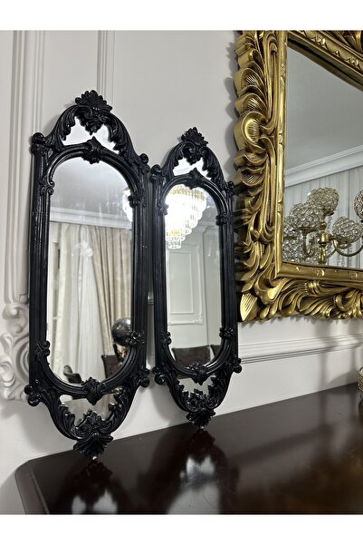 busraconcept Siyah büyük duvar aynası 2 li