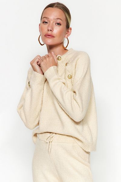 Trendyol Collection Alsó-felső kötöttáru szett - Stone Boucle fonal TWOAW24AU00105