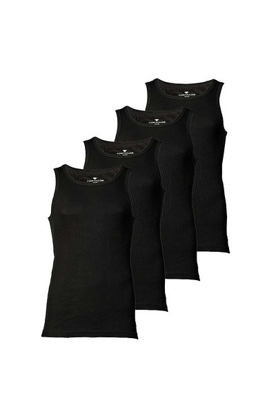 Tom Tailor 4-teiliges Herren-Tanktop-Paket – Unterhemd, Garron S, einfarbig