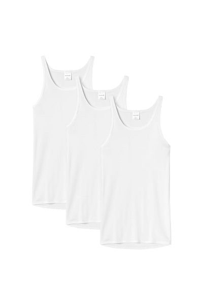 Schiesser Herren Unterhemd 3er Pack - Sport-Jacke, ohne Arm, Original Feinripp, einfarbig