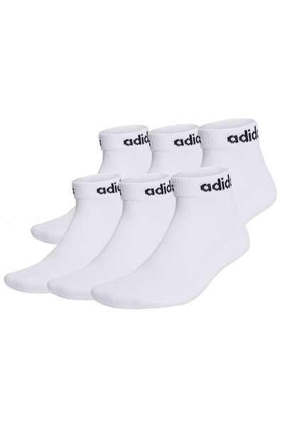 adidas Unisex Quarter Socken, 6er Pack - Linear Cushioned Ankle, Logo, gepolstert, einfarbig