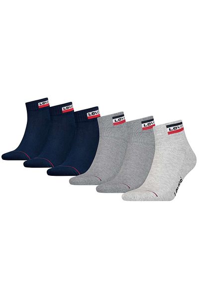 Levi's LEVI'S Unisex 6er Pack Sportsocken - Mid Cut SPRTWR, Logo, ECOM