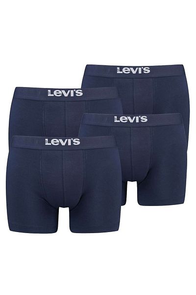 Levi's Herren Boxershorts, 4er-Pack – Solid Basic Boxershorts Organic, Logobund