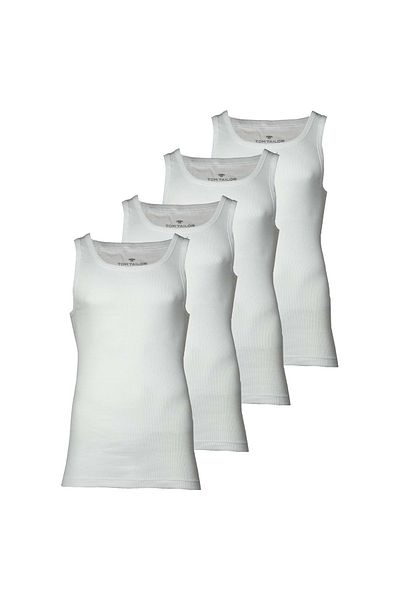 Tom Tailor 4-teiliges Herren-Tanktop-Paket – Unterhemd, Garron S, einfarbig