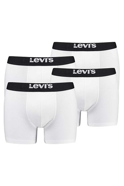 Levi's Herren Boxershorts, 4er-Pack – Solid Basic Boxershorts Organic, Logobund