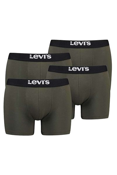 Levi's LEVI´S Herren Boxershorts, 4er Pack - Solid Basic Boxer Brief Organic, Logobund