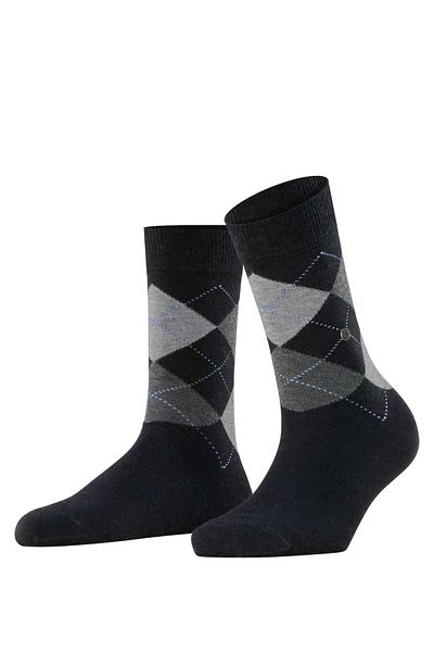 Burlington Damen Socken – Königin, Kurzstrümpfe, Baumwolle, Rautenmuster, Logo