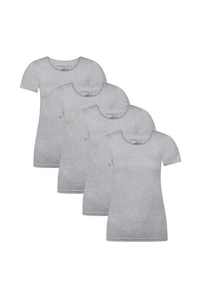 Bamboo Basics KATE Damen Modification – 4er-Pack Unterhemd, Rundhals, Single-Jersey