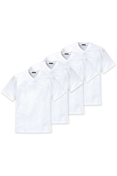 Schiesser Herren American Ticket 4er Pack – 1/2 Arm, Unterhemd, V-Ausschnitt
