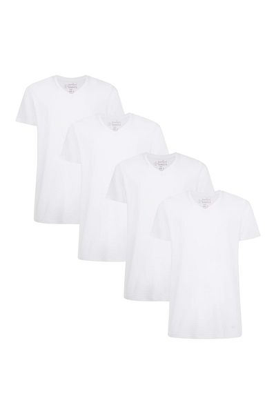 Bamboo Basics Herren Amendment VELO, 4er-Pack – Unterhemd, V-Ausschnitt, Single-Jersey