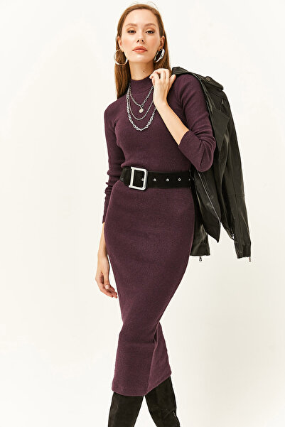 Olalook Γυναικείο Φόρεμα από δαμάσκηνο Λύκρα Μακρύ Καμισόλε ELB-19000750