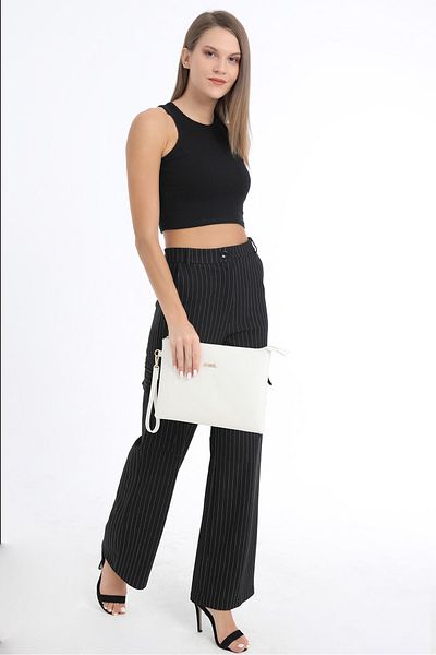 Fossil محفظة نسائية بيضاء وحقيبة مخلب