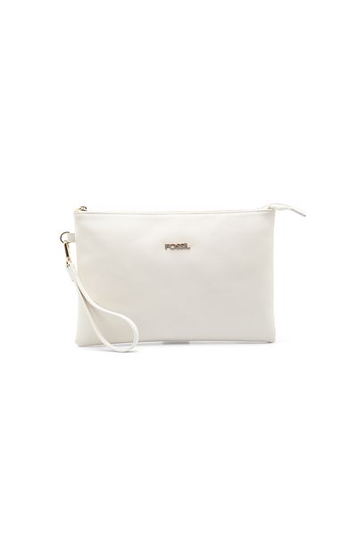 Fossil محفظة نسائية بيضاء وحقيبة مخلب