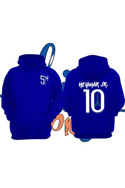 Biy Store Neymar number 10 Paris jersey printed unisex hooded sweatshirt