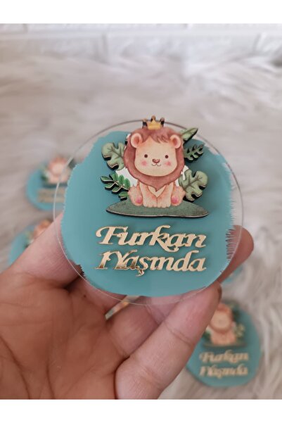 guluslazerkesim 10 ADET ŞEFFAF ASLAN FİGÜRLÜ MAGNET DOĞUM GÜNÜ MEVLÜT HATIRAS...