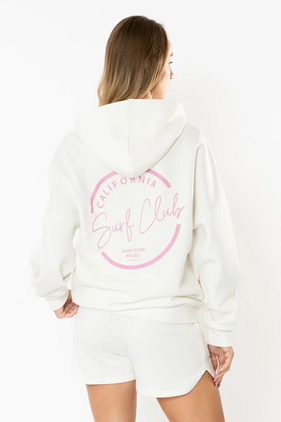 Coredra Hanorac Surf Oversize Femei - Ecru