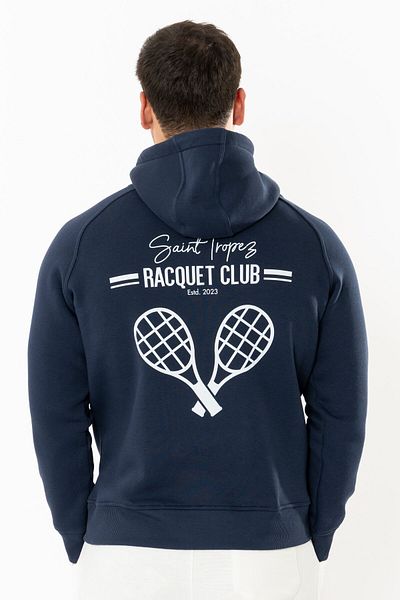 Coredra Racquet Club Regular Hoodie Ανδρικά - Navy Blue