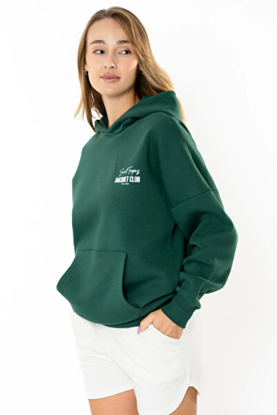 Coredra هودي نسائي كبير الحجم من Racquet Club - أخضر