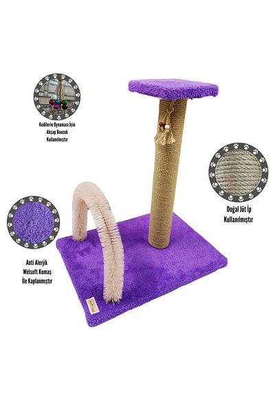 Mavi Kaktüs Brushed Cat Scratch Board and Play Platform