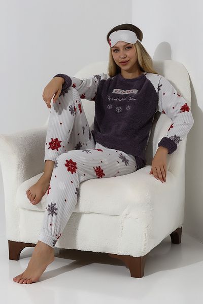 Wordex Set de pijamale pentru femei Plush Welsoft Fleece Winter Soft