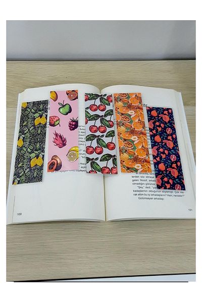 Burak Baskı Tasarım Semn de carte acoperit cu laminare cu tematică de fructe (set de 5)