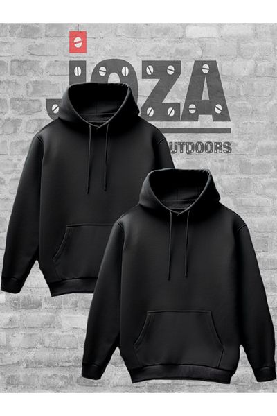 Joza Outdoors Women Men Unisex Unprinted Lover Couple Combination Design Hooded Sweatshirt 2 Piece Set
