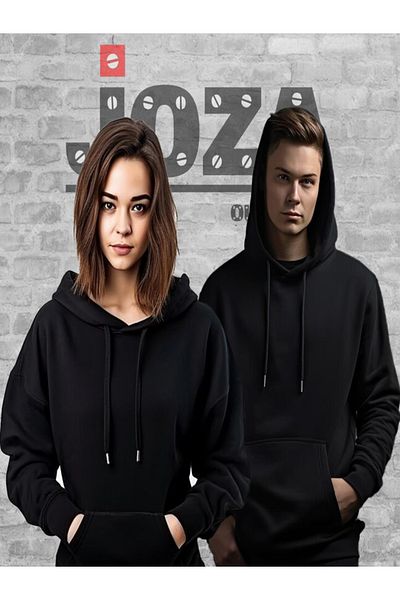 Joza Outdoors Women Men Unisex Unprinted Lover Couple Combination Design Hooded Sweatshirt 2 Piece Set