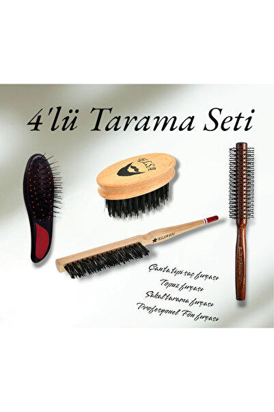 ELSA Set de 4 perii pentru păr, barbă și coc