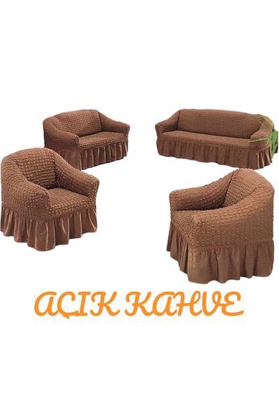 FurkanTicaret 3211 Модел Диван Bürümcük и Калъфка за разтегателен диван - един, един от 2 части и два единични комплекта