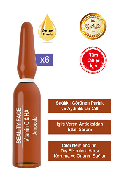 Beauty Collection Beauty Face Vitamin C & Ha Aydınlatıcı Antiaging Etkili Amp...