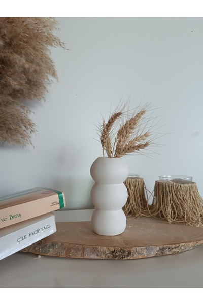 İnesit Design Dekoratif Bubble Vazo, Bubble Vazo, Beyaz Vazo, Kuru Çiçekler Için Vazo, Ev Süsü