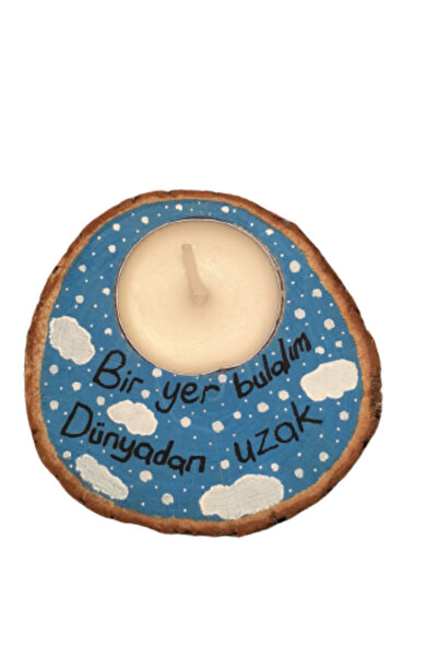 Genel Markalar Renkli özel tasarım kütük mumluk, şık ve doğal dekorasyon aksesuarı