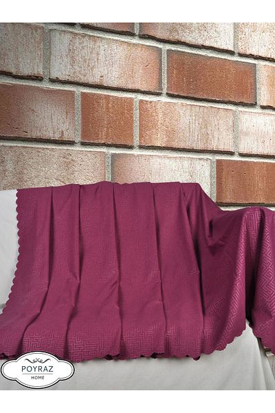 POYRAZ Matte Patterned Chenille Plum Double Sided Sofa Sofa Bed Cover Shawl