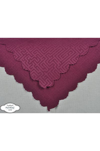POYRAZ Matte Patterned Chenille Plum Double Sided Sofa Sofa Bed Cover Shawl