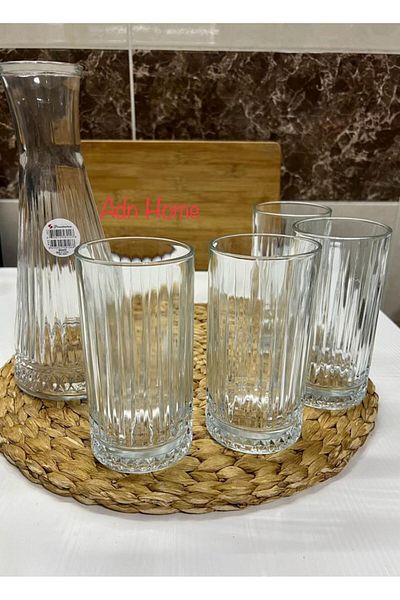 Paşabahçe 4 Pieces Elysia Soft Drink Glass 520015 - Carafe 80403 1000cc