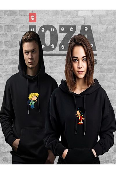 Joza Outdoors Women Men Unisex Cedric Chen Printed Lover Couple Combination Design Hooded Sweatshirt 2 Piece Set