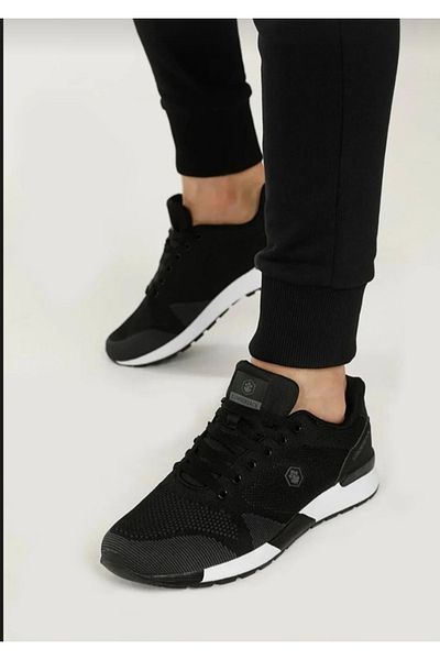 lumberjack VENDOR MEMORY FOAM ORTHOPEDIC LACE-UP MESH LIGHT BLACK WHITE MEN'S SPORTS SHOES