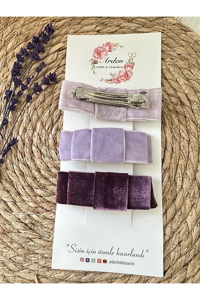 ARDEN HOBİ TASARIM Velvet Bow Buckle Set