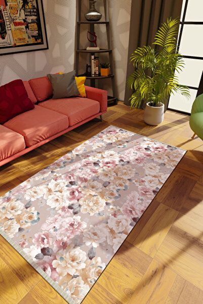 10 Post Online Modern Çiçekli Karışık Renkli Dijital Baskı Kaydırmaz Ince Yık...