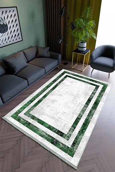 10 Post Online Salon Halısı Modern Spor Yeşil Kaydırmaz Kesme Yıkanabilir Inc...