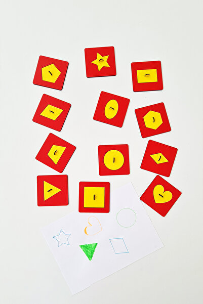 metafortoys Wooden Summer Chalk Geometric Shapes (Red)