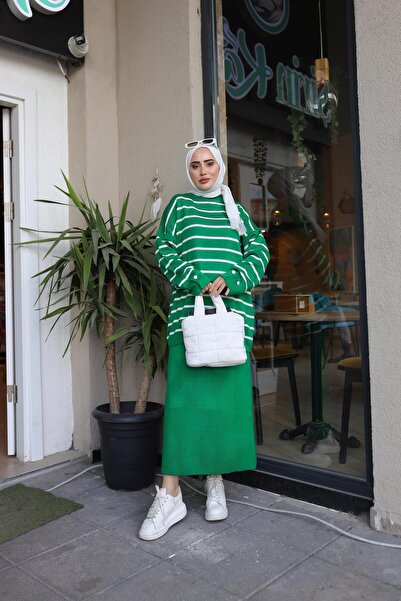 lurex moda STRIPED TUNIC SKIRT KNITWEAR SUIT