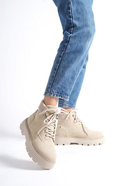 TOPUK Жіночі черевики з товстою підошвою та ремінцями Cati, екрю